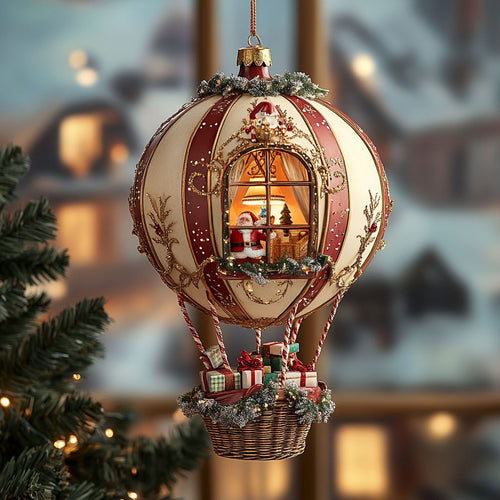 Santa Hot Air Balloon WN2911063CL Christmas Ornament