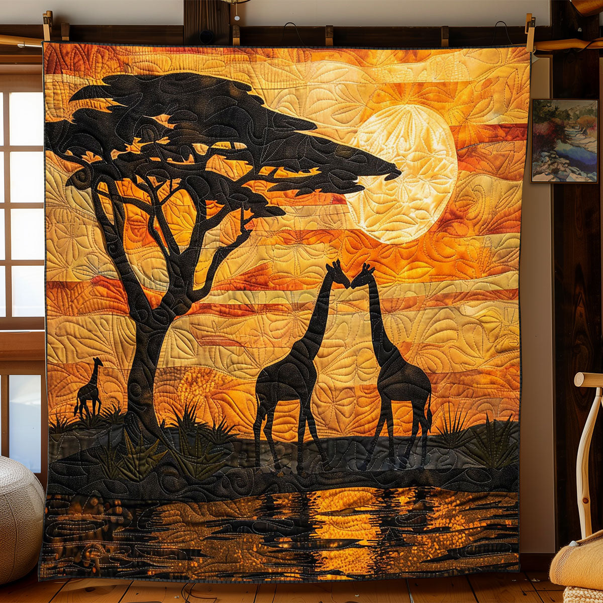 Acacia Tree Giraffe WJ1212100CL Quilt
