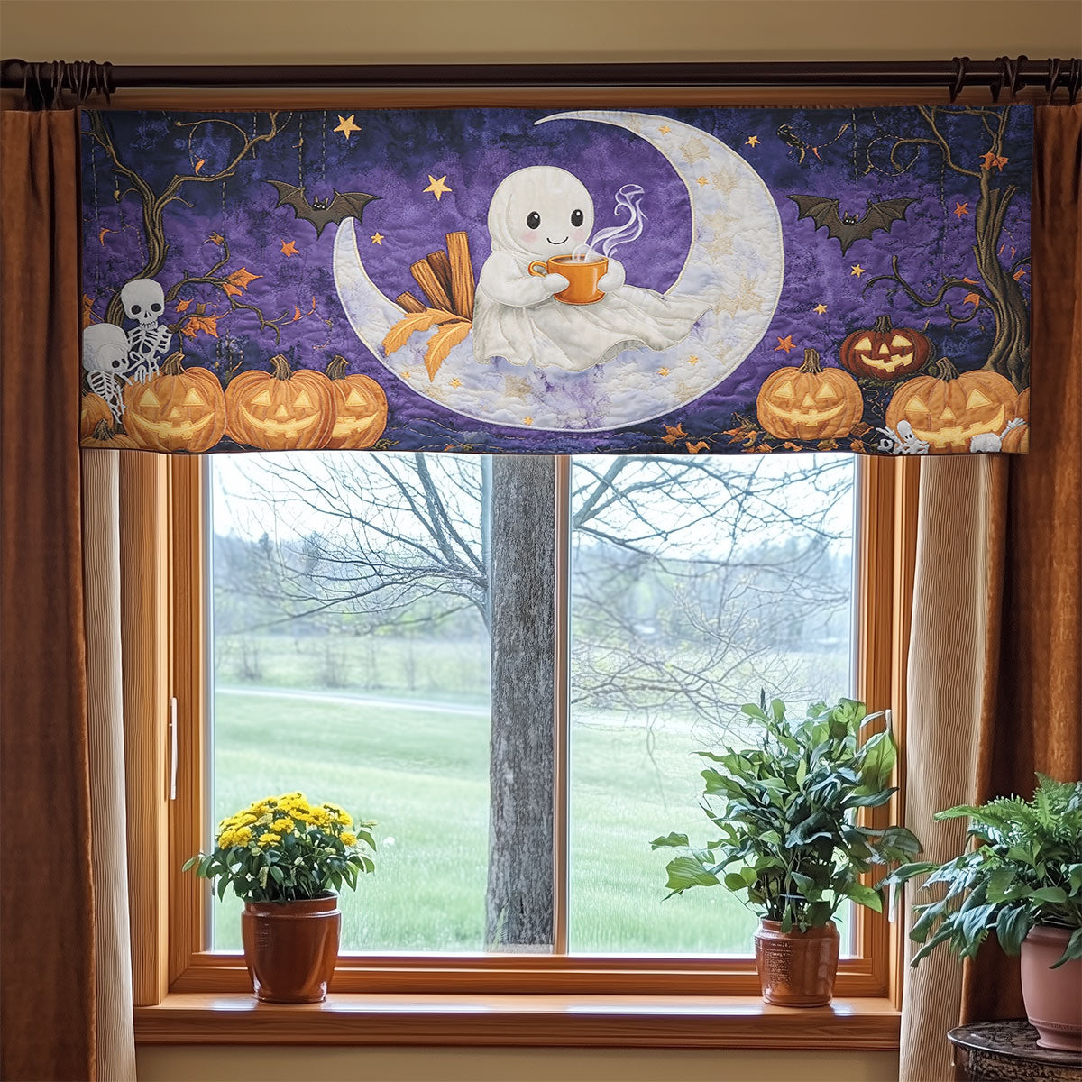 Haunted Ghost WN2507039CL Quilted Valance