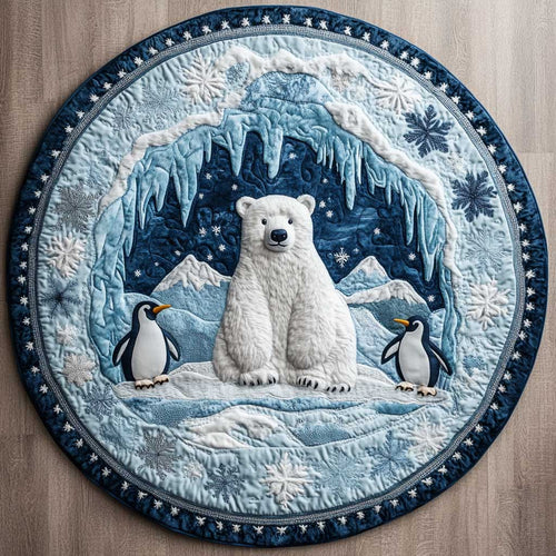 Polar Bear Gathering WN1605037CL Quilted Round Mat