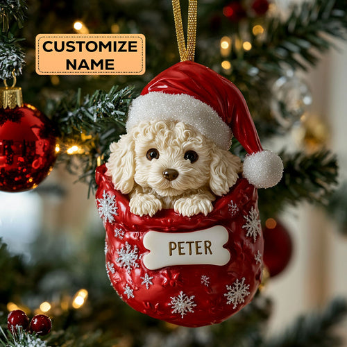 Poodle Charm CW0412030CL Personalized Christmas Ornament