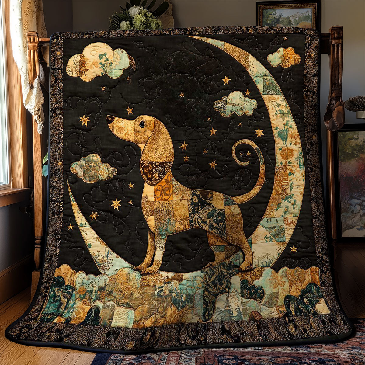 Moonlit Dachshund WN0601038CL Quilt