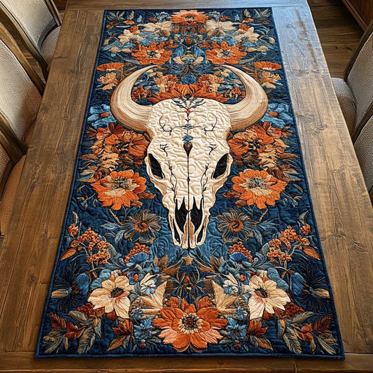 Wild Bull Skull WN2204067CL Quilted Table Runner