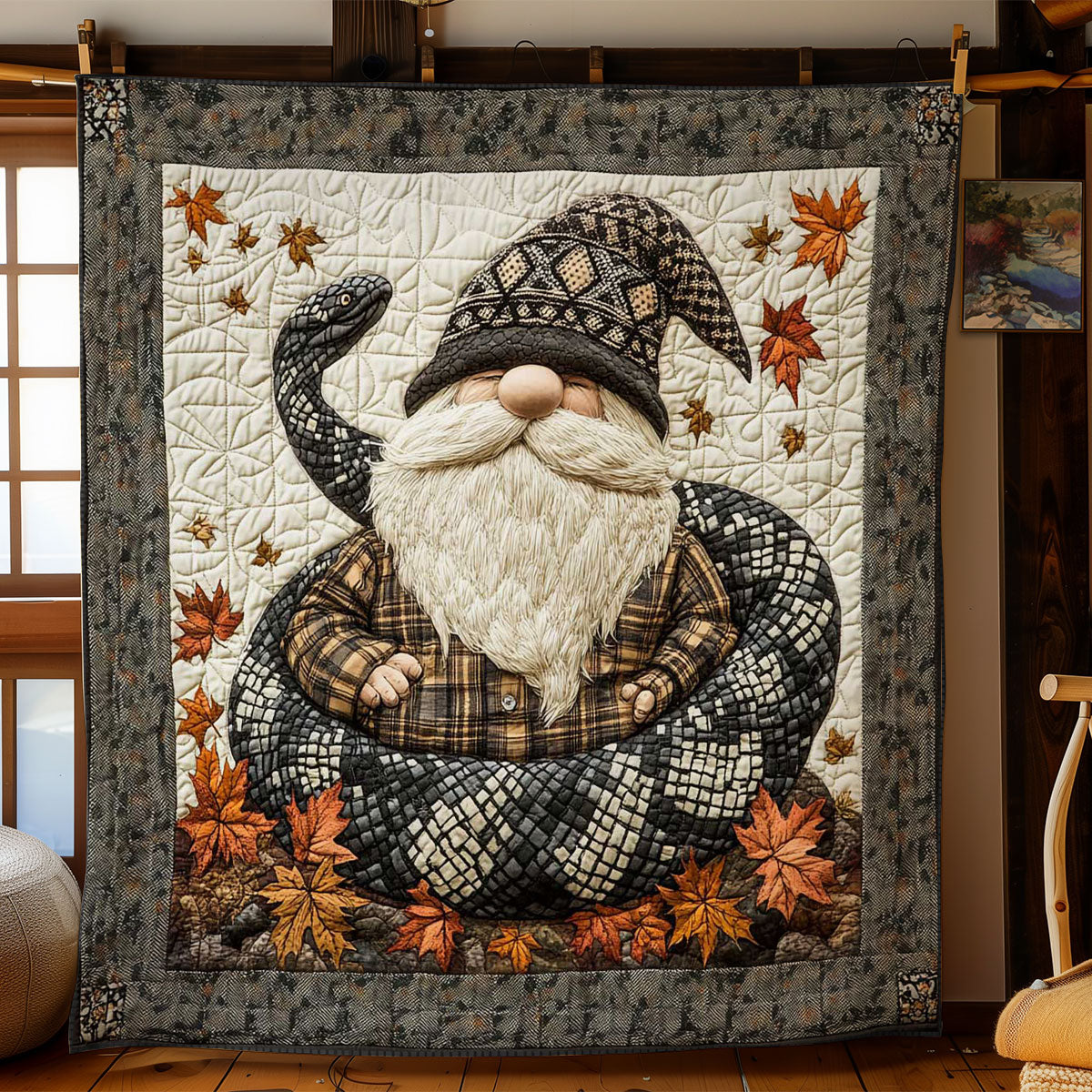 Gnome And Guardian Snake WN0802047CL Quilt