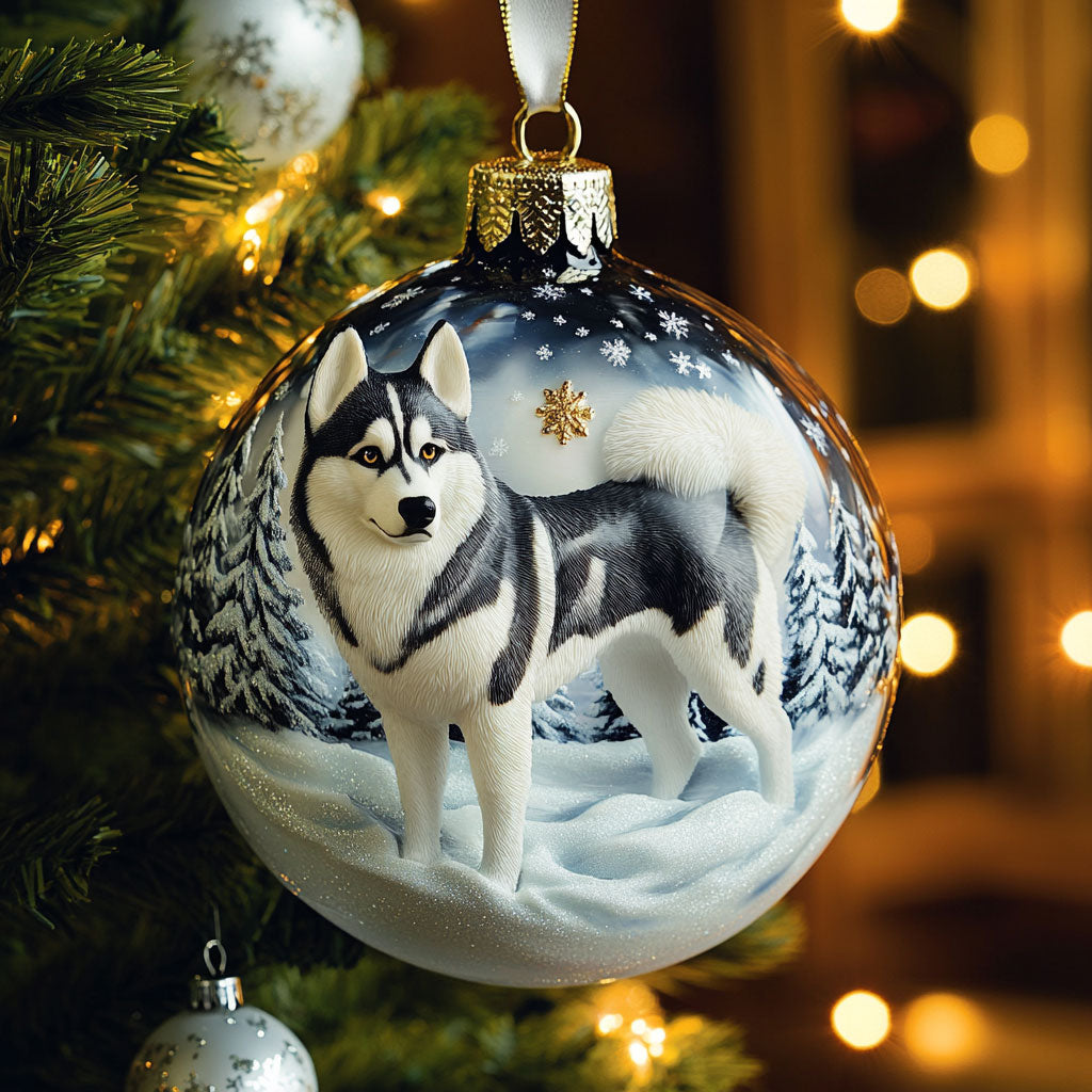 Winter Husky CW0112076CL Christmas Ornament