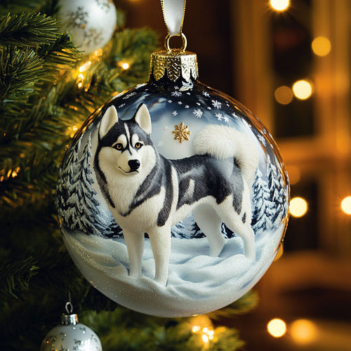 Winter Husky CW0112076CL Christmas Ornament