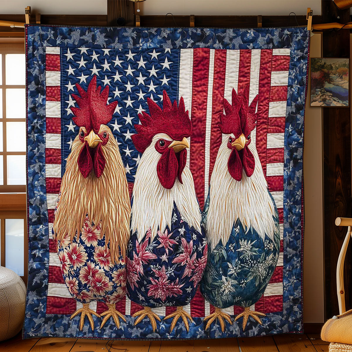 American Rooster Pride WN1002028CL Quilt