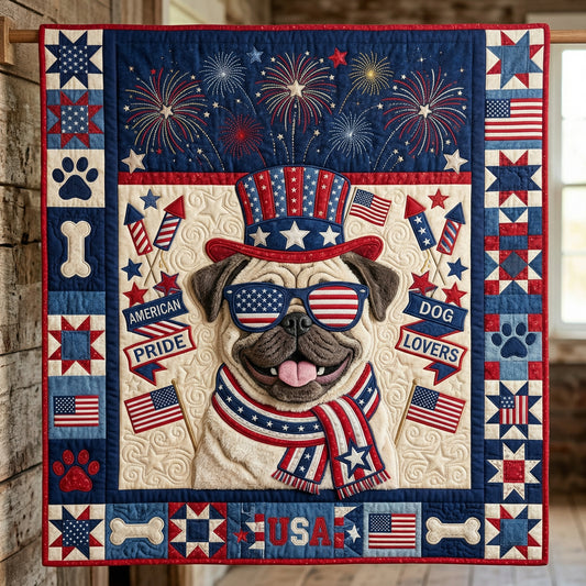 Cool American Pug XR1004027CL Quilt