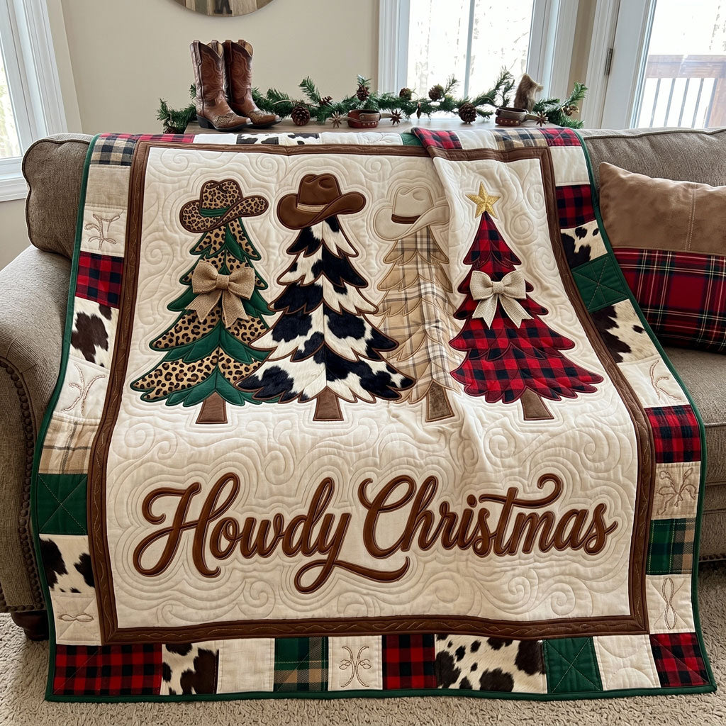 Cow Print And Buffalo Plaid Christmas WN1105005CL Quilt
