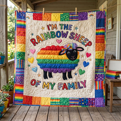 Rainbow Sheep Family WN1206014CL Quilt