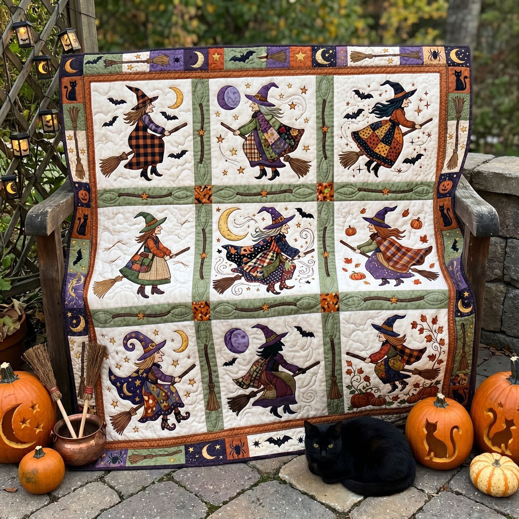 Whimsical Halloween Witches WN1906016CL Quilt