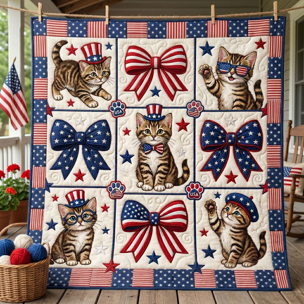 Patriotic Paws And Bows WN3005008CL Quilt