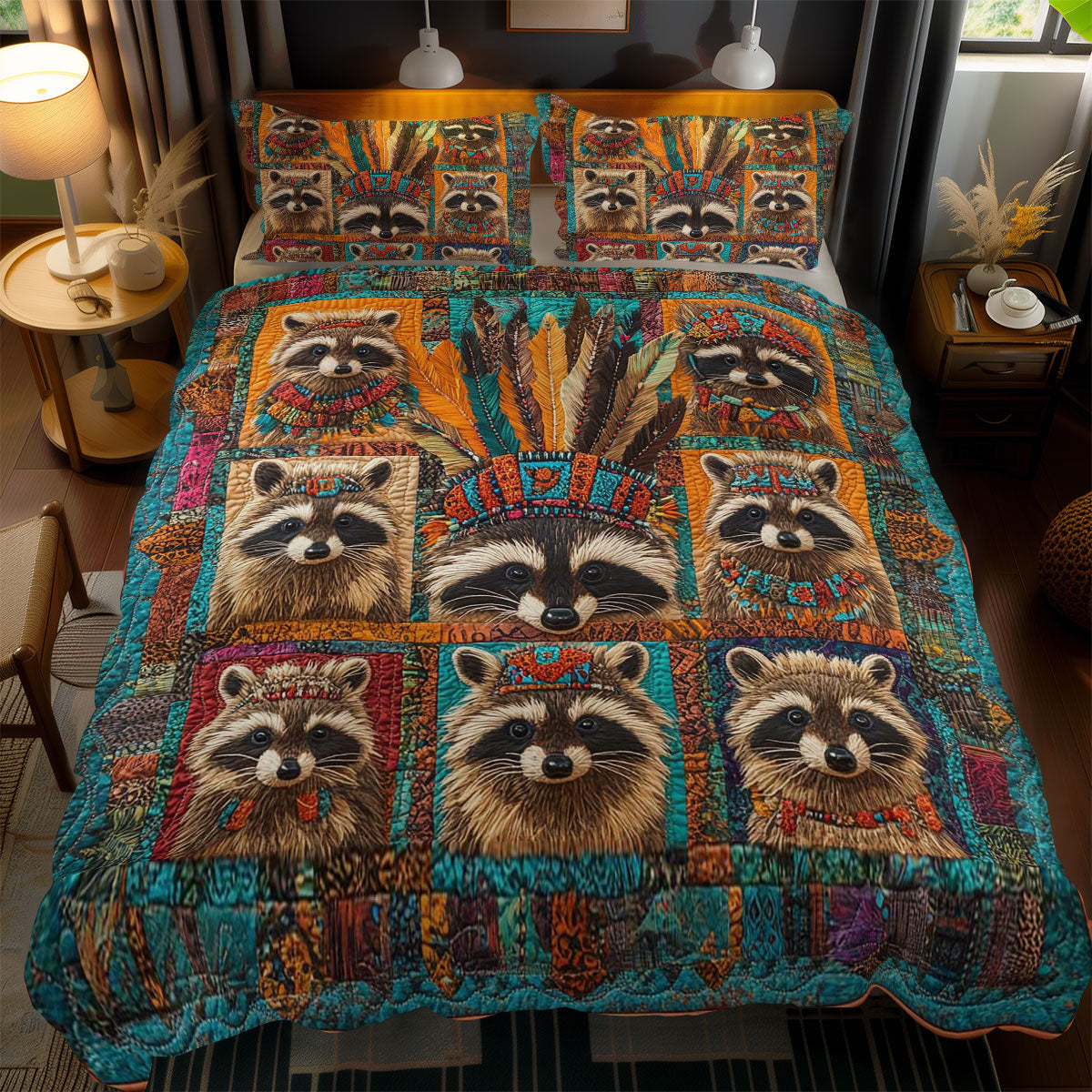 Tribal Raccoon Dreams WN2401057CL Duvet Cover Set