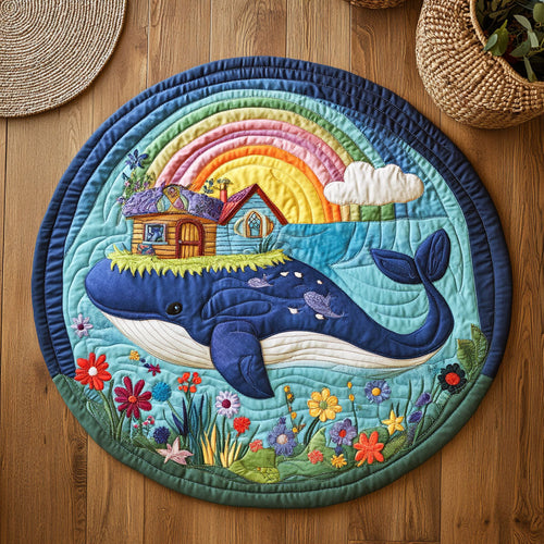 Whale of Wonders WJ0406047CL Quilted Round Mat