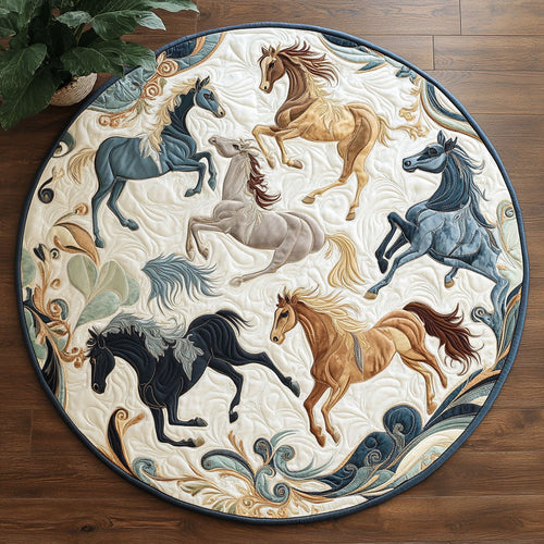 Majestic Horse CW2205382CL Quilted Round Mat