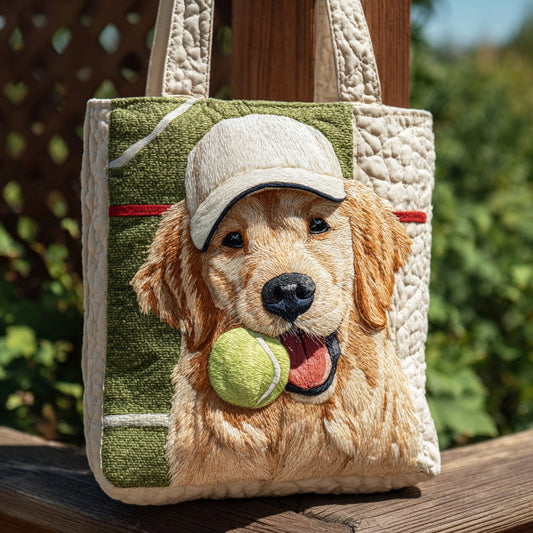 Playful Golden Retriever XR1911004CL Quilted Tote Bag