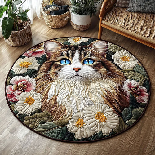 Blooming Cat QA1201024CL Quilted Round Mat