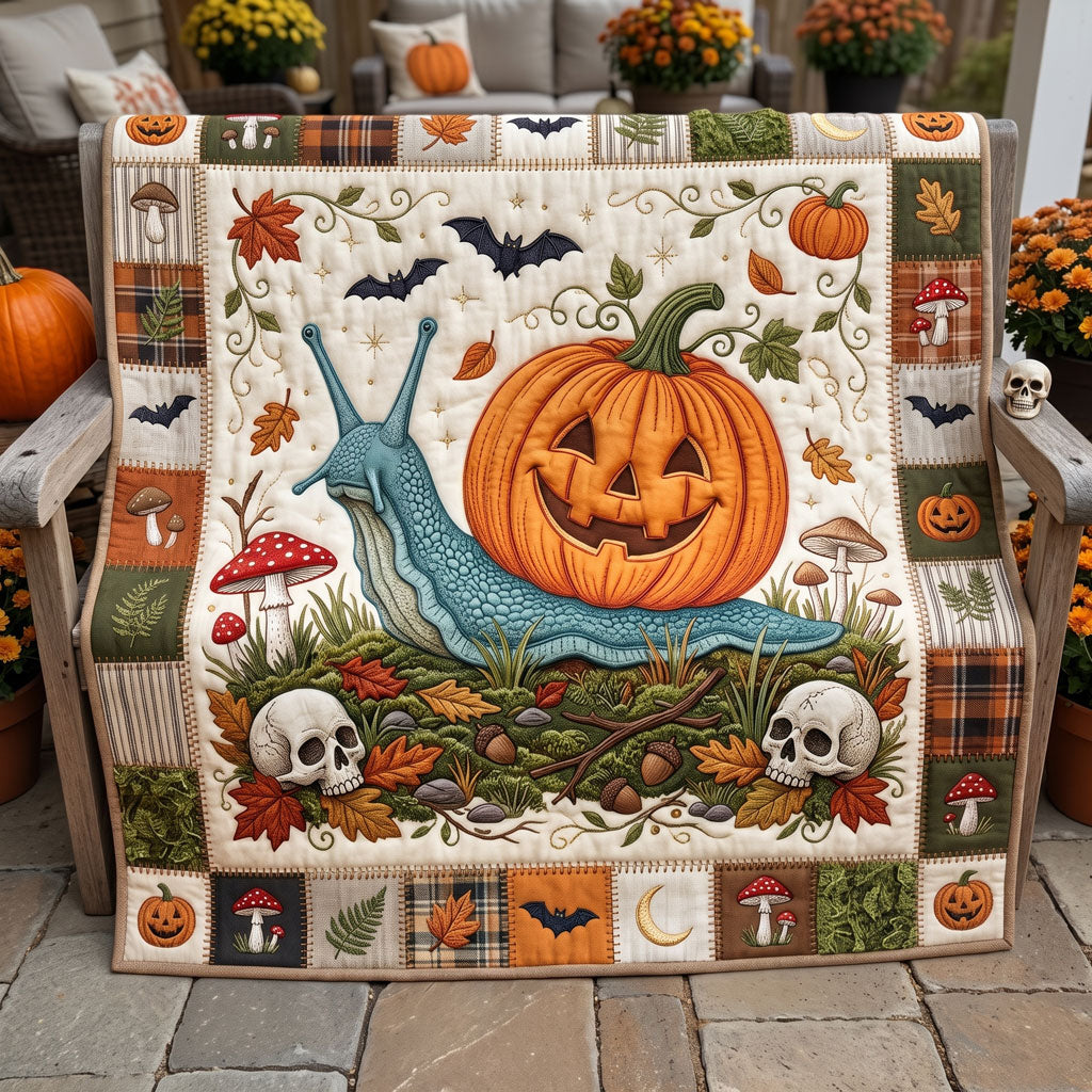 Creepy Crawly Pumpkin Snail WN2606006CL Quilt