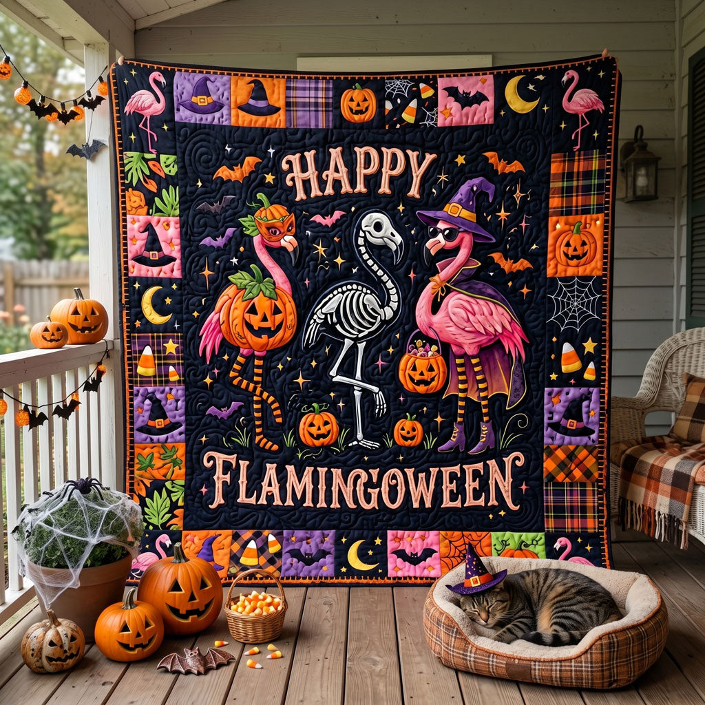 Happy Flamingoween WN2006008CL Quilt
