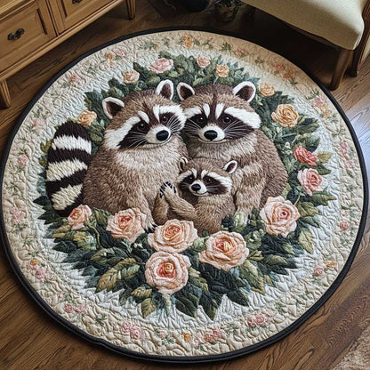 Cozy Raccoon WN1803062CL Quilted Round Mat