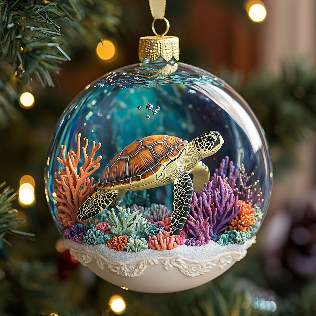 Aqua Wave Turtle CW2511003CL Christmas Ornament