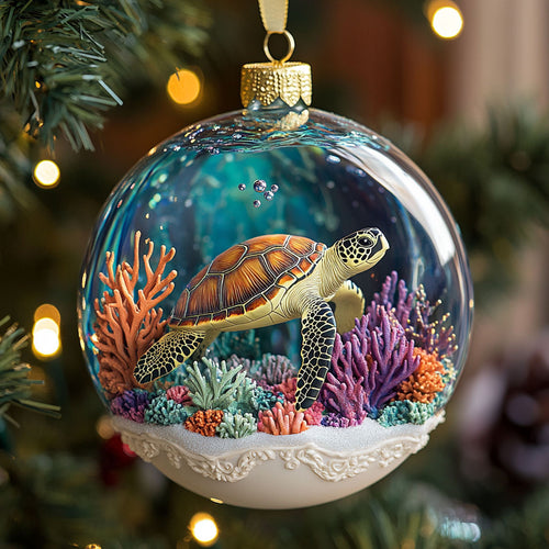 Aqua Wave Turtle CW2511003CL Christmas Ornament