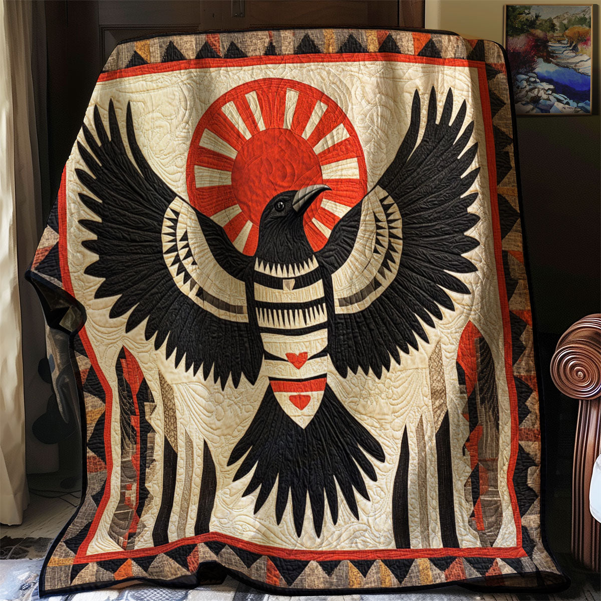Ancestral Shadow Raven WJ0901057CL Quilt