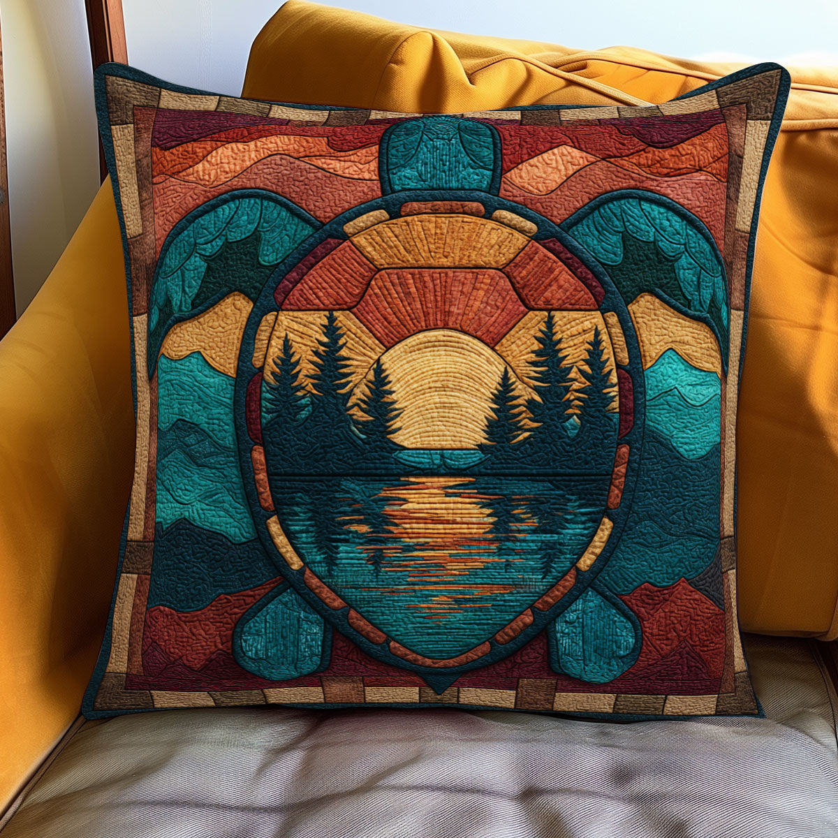 Ancestral Turtle Path WJ1001091CL Quilt Pillow Case