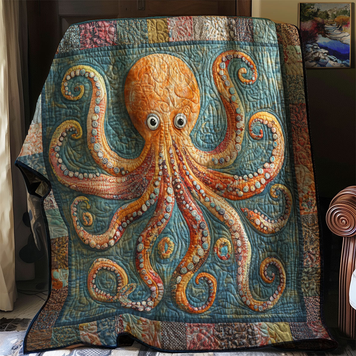 Antique Patchwork Octopus WJ0901043CL Quilt