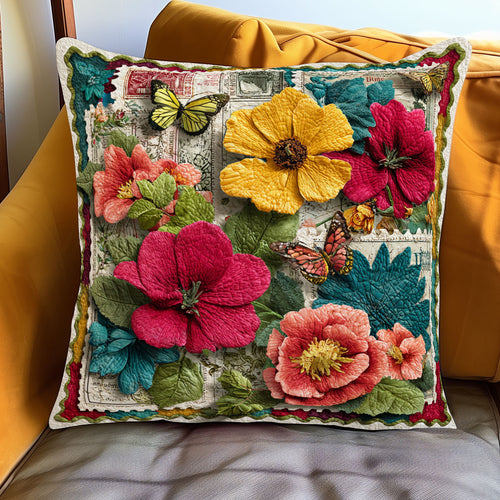 Antique Stamp Botanicals WJ0901131CL Quilt Pillow Case