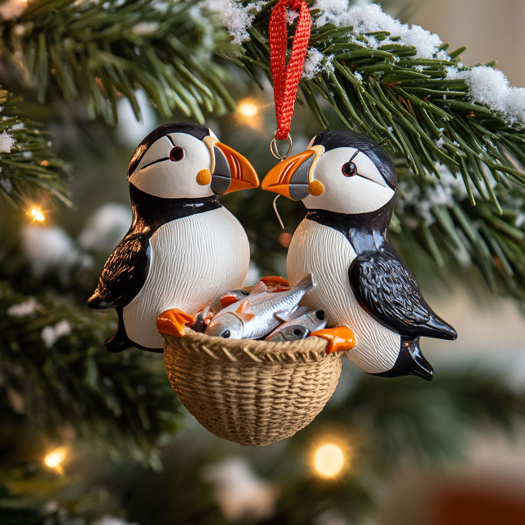 Atlantic Puffin Catch WJ0312304CL Christmas Ornament