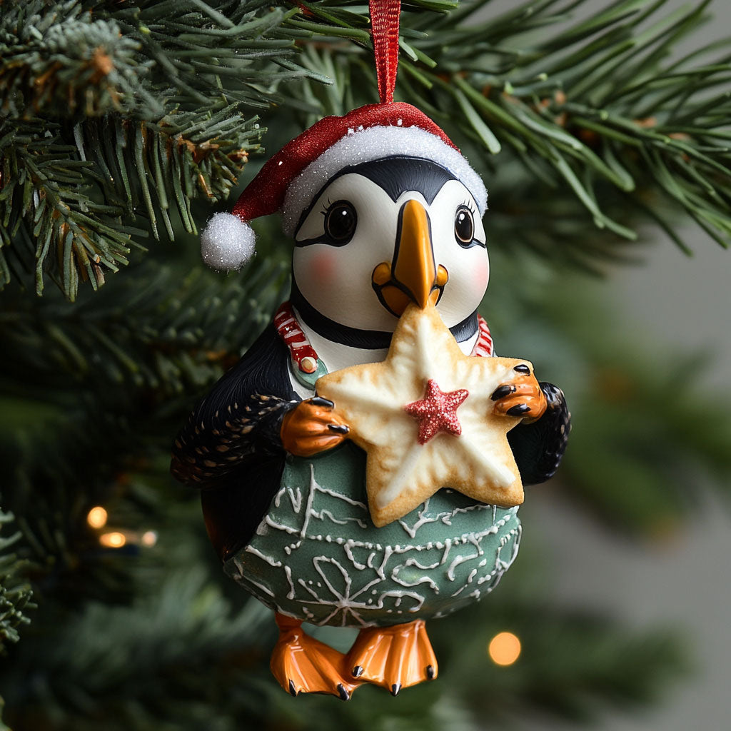 Atlantic Puffin Star Cookie WJ0312305CL Christmas Ornament