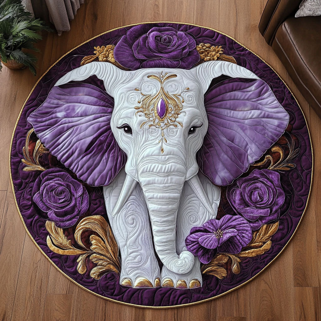 Amethyst Elephant KL1212010CL Quilted Round Mat