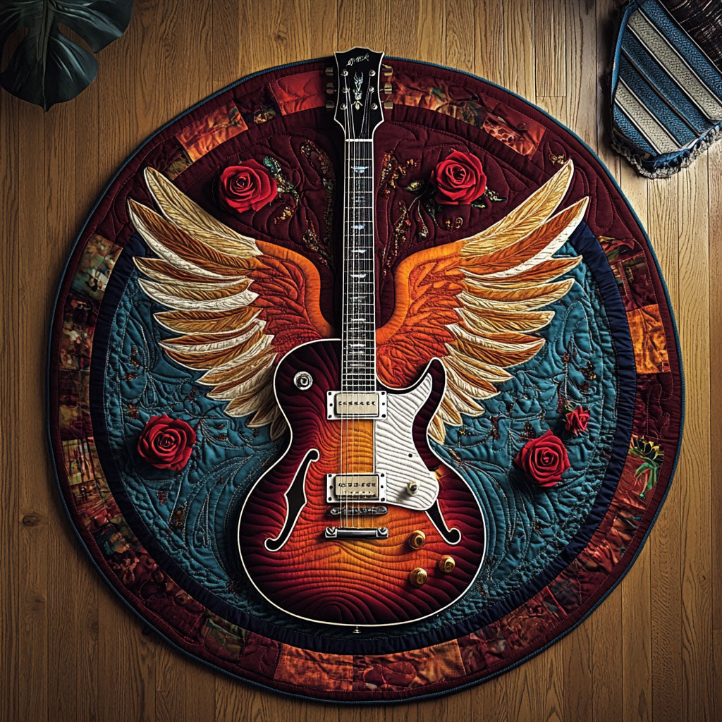 Rock Angel Guitar KL1912036CL Quilted Round Mat
