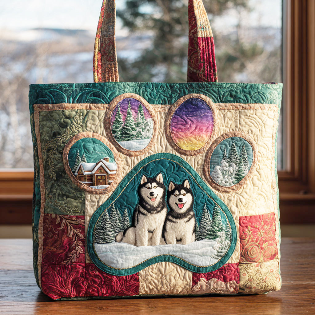 Husky Love CW0611044CL Quilted Tote Bag