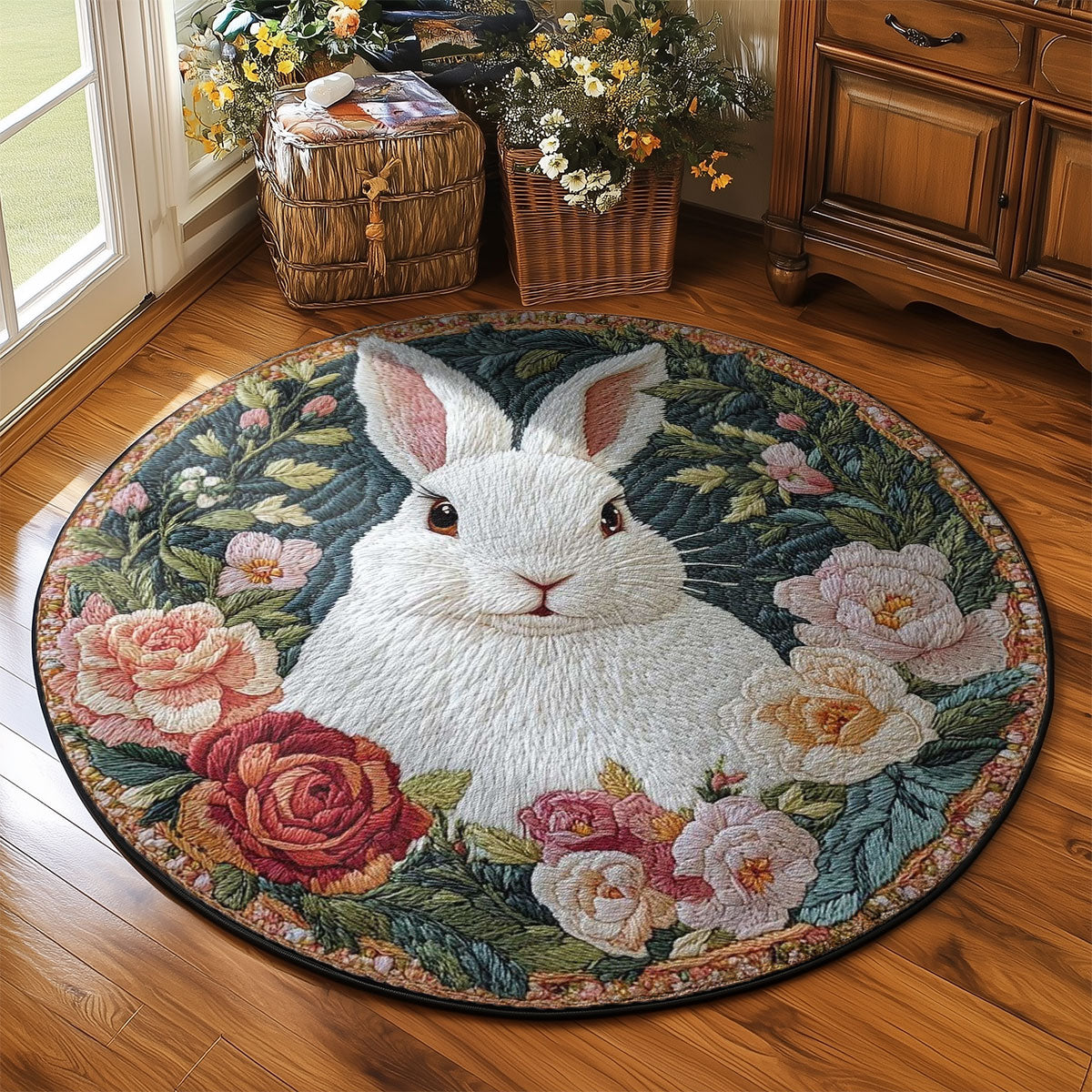 Pastel Bunny WN0505028CL Quilted Round Mat
