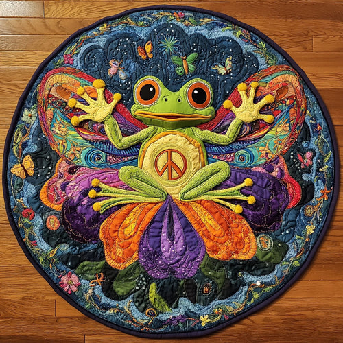 Frog Wishes WN1106062CL Quilted Round Mat