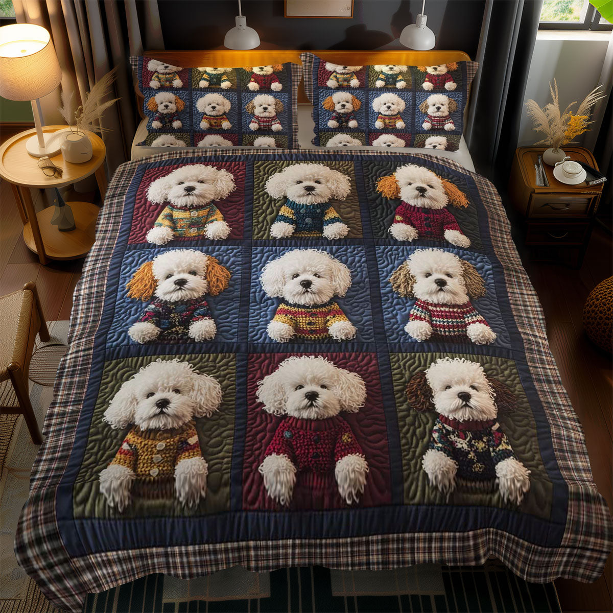 Bichon In Sweaters WN2301049CL Duvet Cover Set