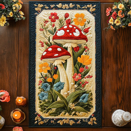 Secret Mushroom Grove CP2904028CL Quilted Table Runner