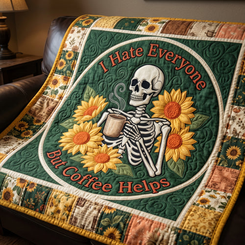 I Hate People But Coffee Helps XR1504011CL Quilt