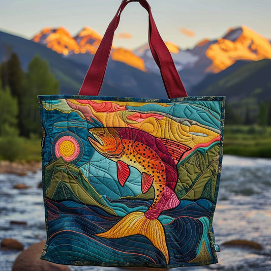 Trout Lovers XR0411004CL Quilted Tote Bag