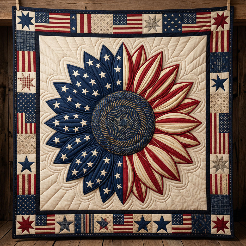 Patriotic Sunflower WN0904039CL Quilt