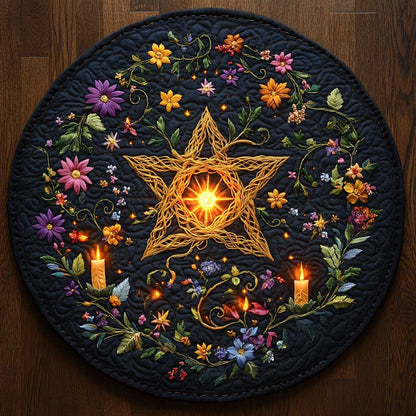Mystic Pentagram WN0605015CL Quilted Round Mat