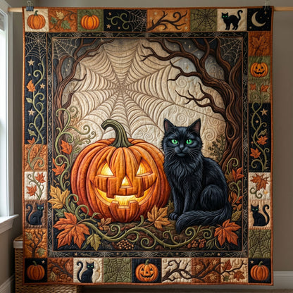 Midnight Pumpkin Cat WN0605015CL Quilt