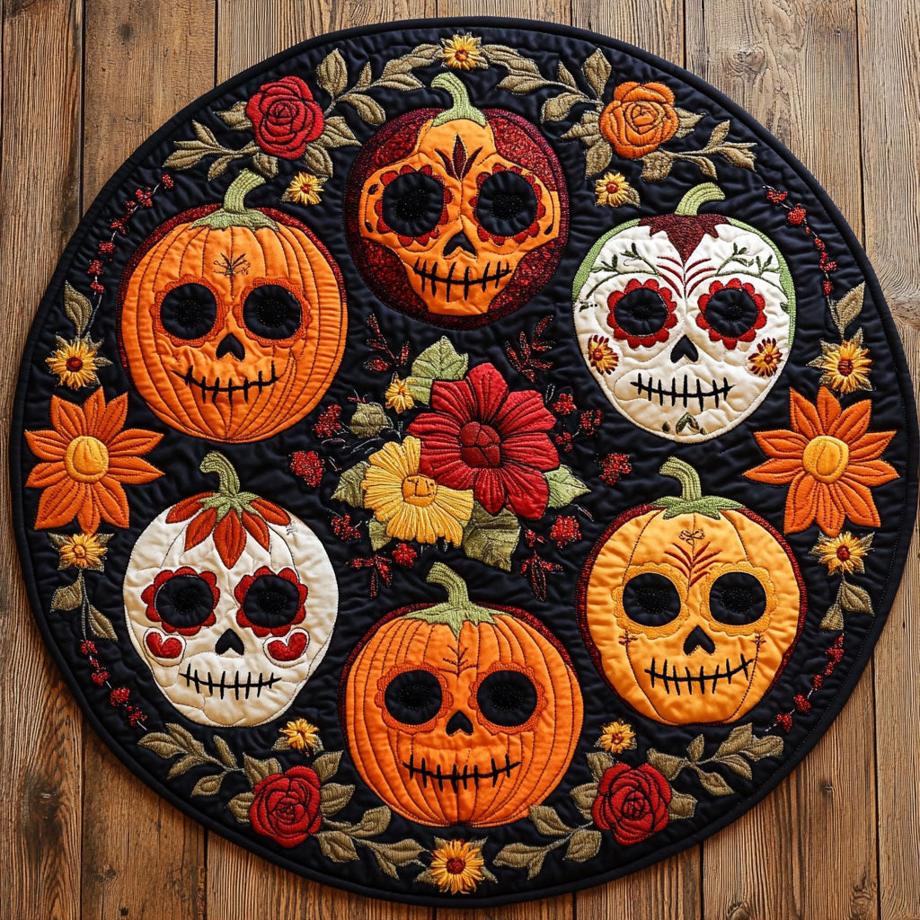Spirit Pumpkin Dance WN1108085CL Quilted Round Mat