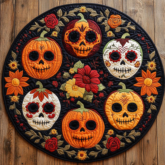 Spirit Pumpkin Dance WN1108085CL Quilted Round Mat