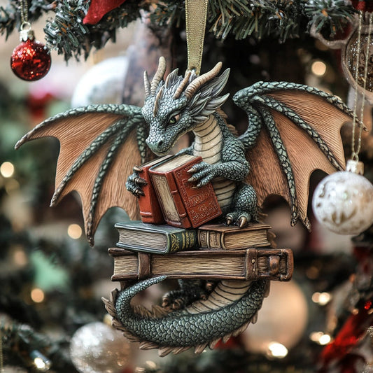 Dragon Loves Books XR2010032CL Christmas Ornament