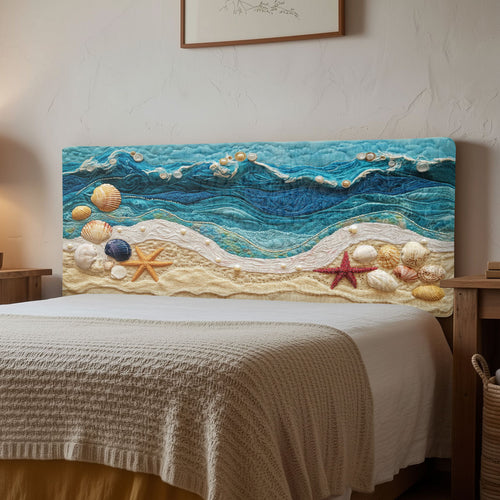 Sea Glow Wave CW1212044CL Quilted Headboard Slipcover