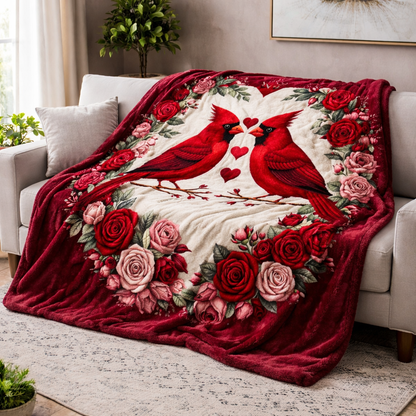 Cardinal Couple QA2801008CL Faux Fur Throw Blanket