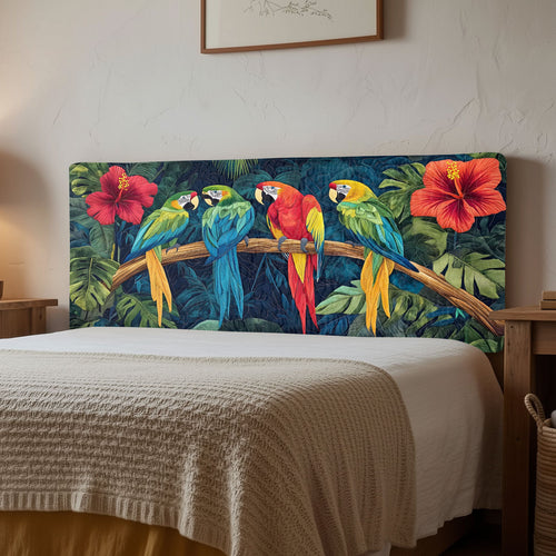 Tropical Parrot CW1812012CL Quilted Headboard Slipcover